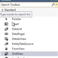 Choose GridView from the Toolbox