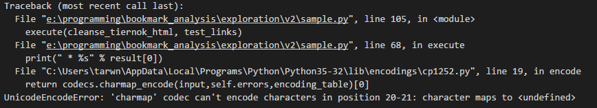 Python UnicodeEncodeError