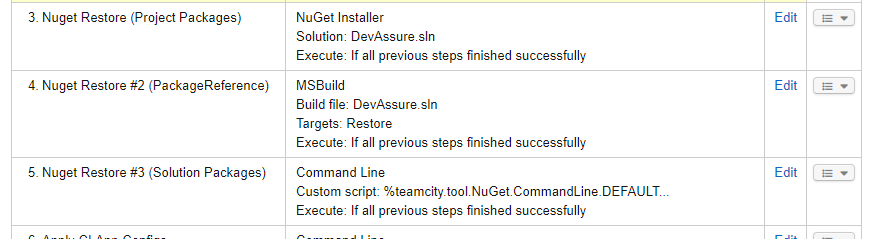 TeamCity NuGet Restore Steps