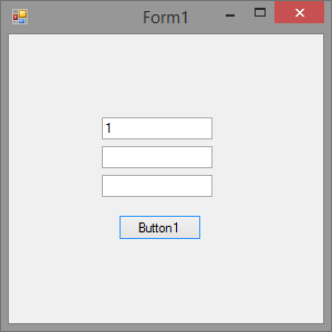 Empty form with 3 textboxes and a button