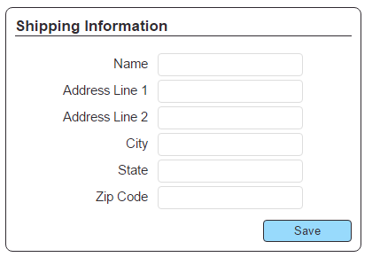 Sample Shipping Address Form
