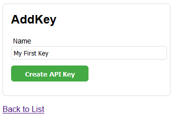 Adding an API Key